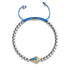 Cerf-volant | Or rose 18 carats et argent et bleu | Émail | Bracelet Charmballa en Cristal de Macramé